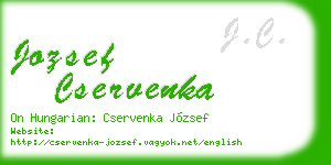 jozsef cservenka business card