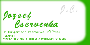 jozsef cservenka business card